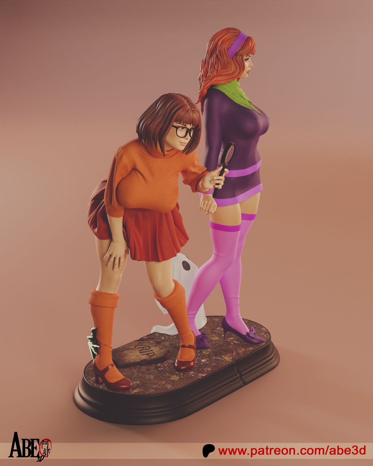 Velma and Daphne - Unassembled and Unpainted Garage Kit - Model Designed by Abe3d