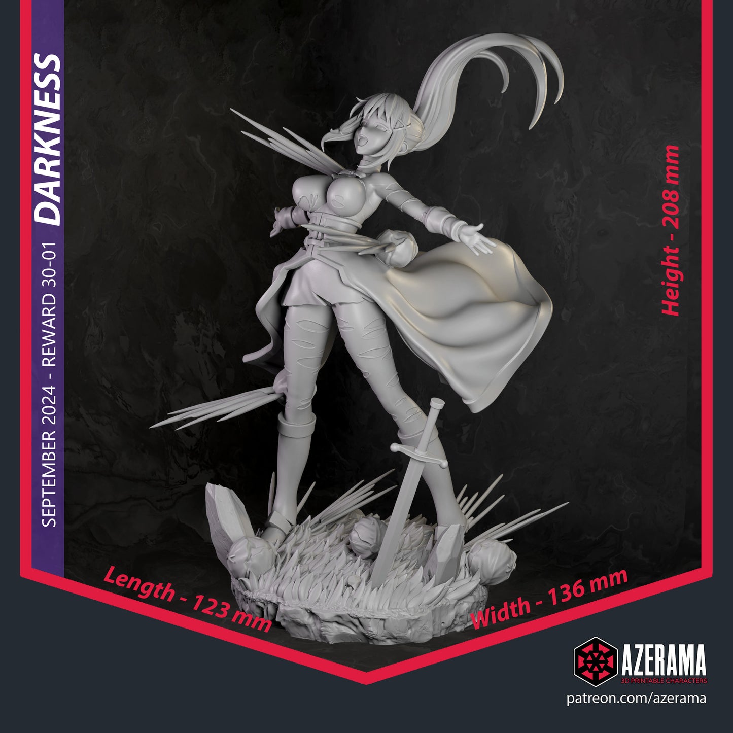 Darkness - Unassembled and Unpainted Garage Kit - Model Designed by Azerama