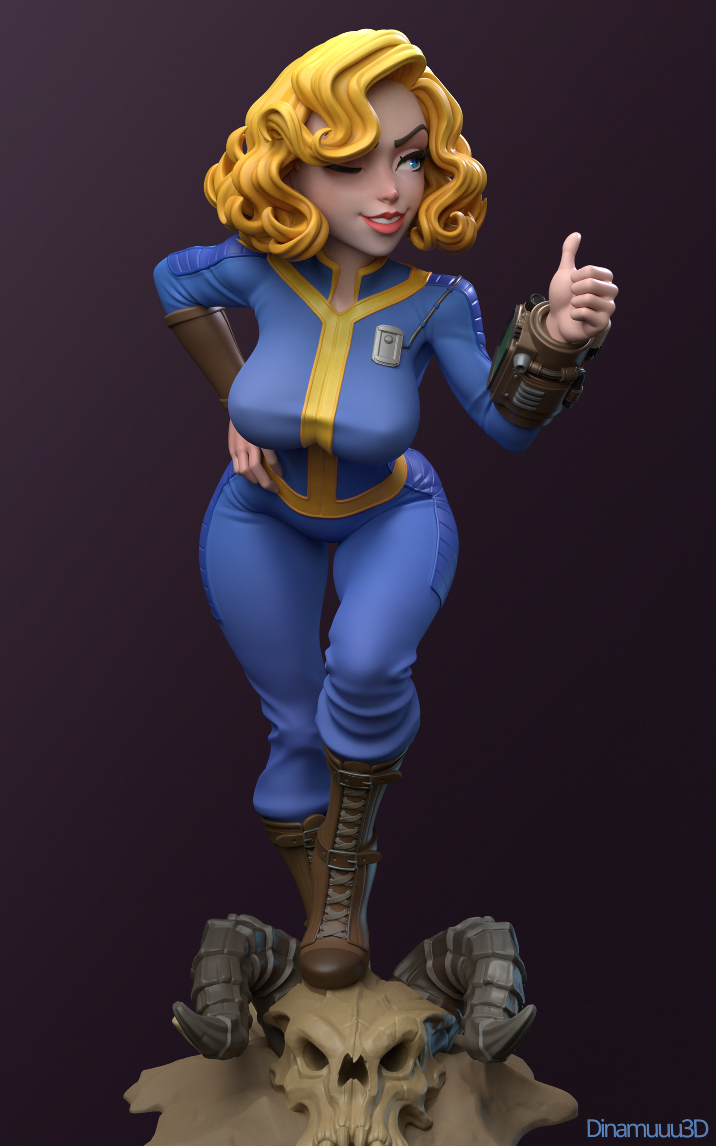 Vault Girl - Unassembled and  Unpainted Garage Kit - Model Deisgned by Azerama