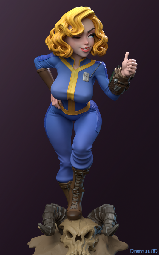 Vault Girl - Unassembled and  Unpainted Garage Kit - Model Deisgned by Azerama