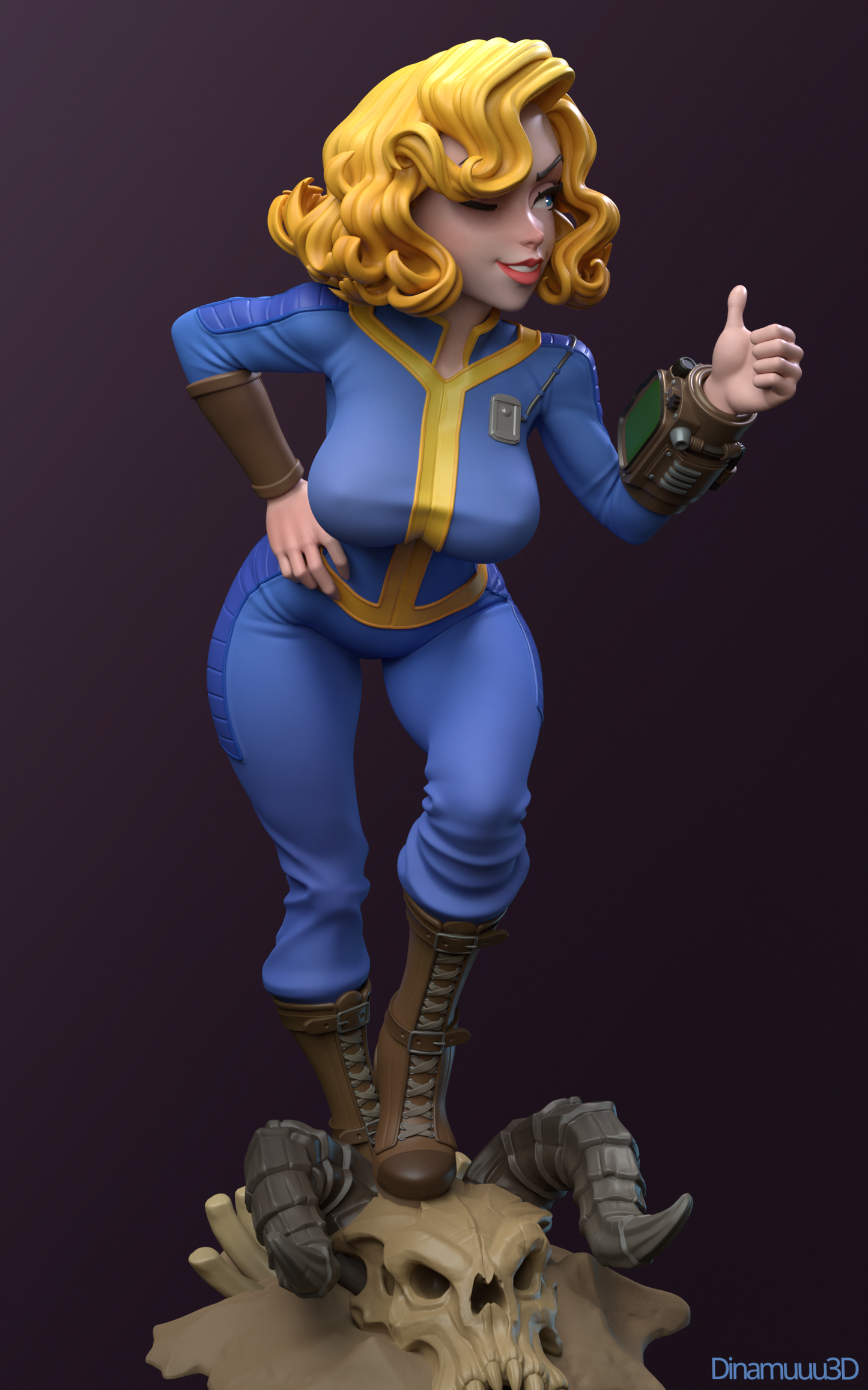 Vault Girl - Unassembled and  Unpainted Garage Kit - Model Deisgned by Azerama