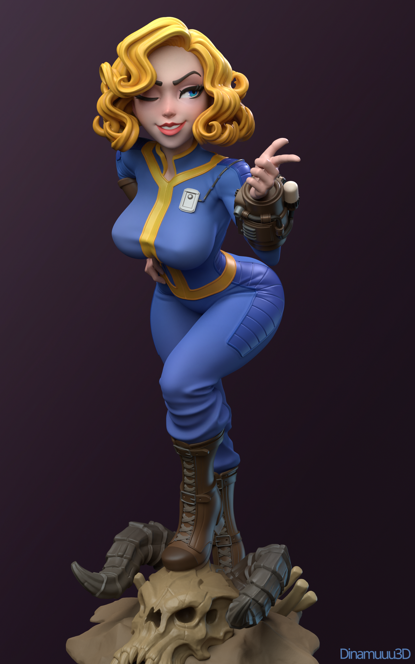 Vault Girl - Unassembled and  Unpainted Garage Kit - Model Deisgned by Azerama