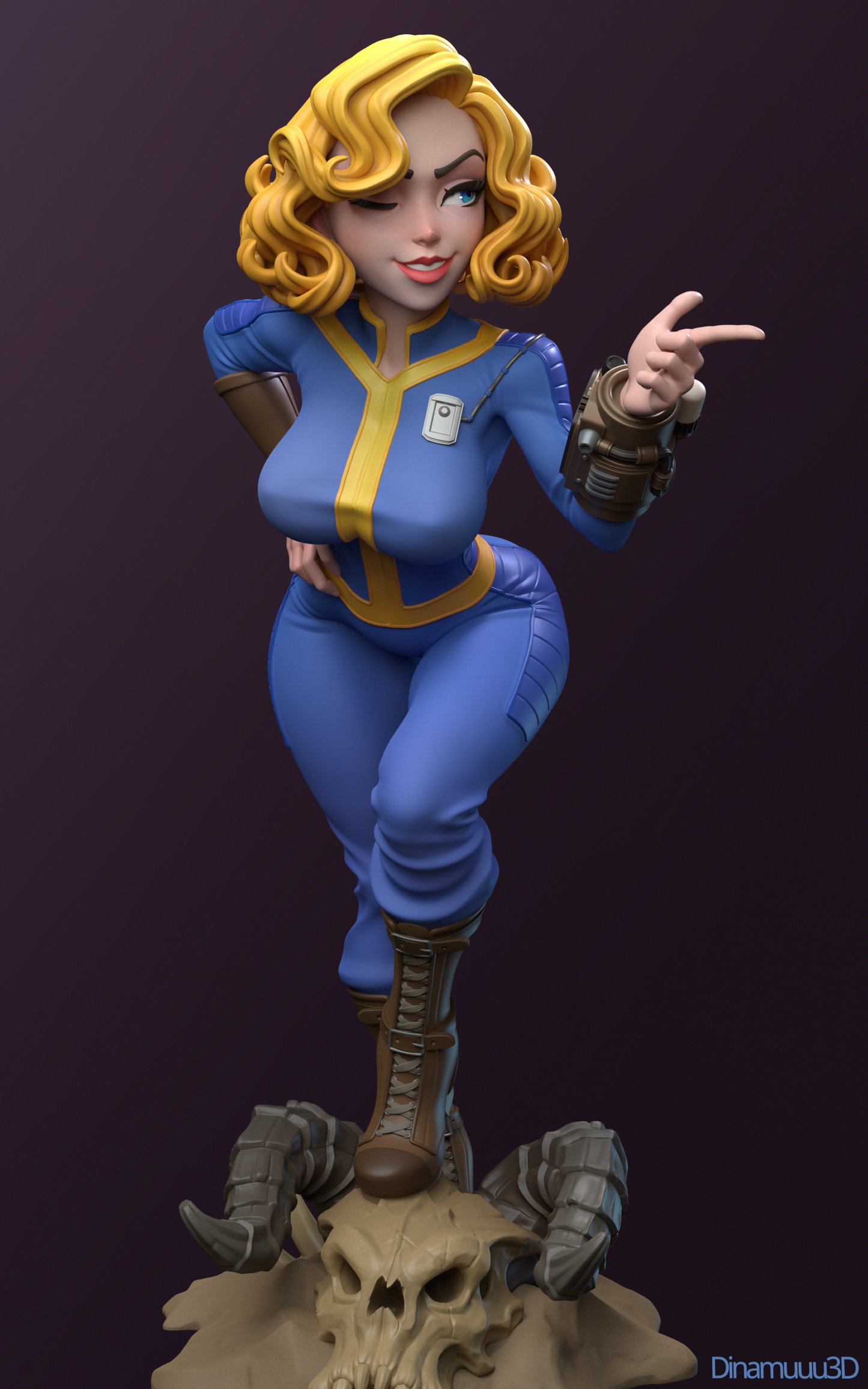 Vault Girl - Unassembled and  Unpainted Garage Kit - Model Deisgned by Azerama