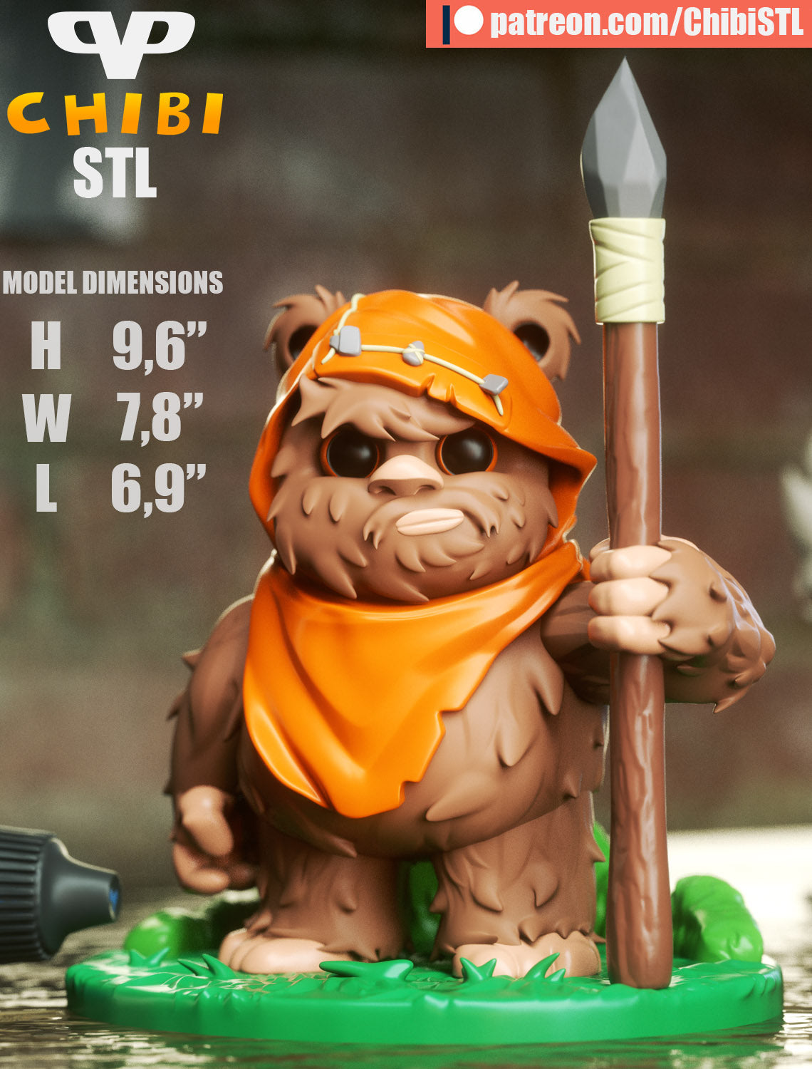 Ewok - Unassembled and Unpainted Garage Kit - Model Designed by ChibiSTL