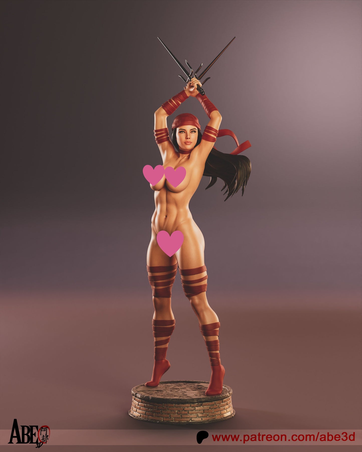 Elektra NSFW - Unassembled and Unpainted Garage Kit - Model Designed by Abe3d
