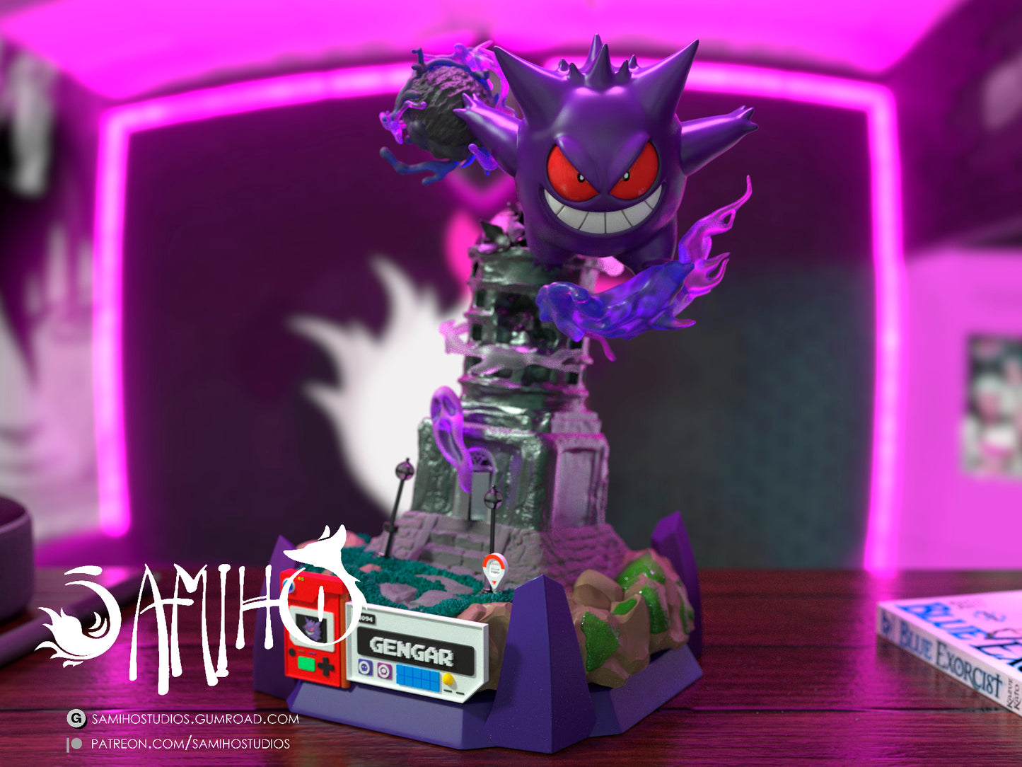 Gengar - Unassembled and Unpainted Garage Kit - Model Designed by Samiho Studios