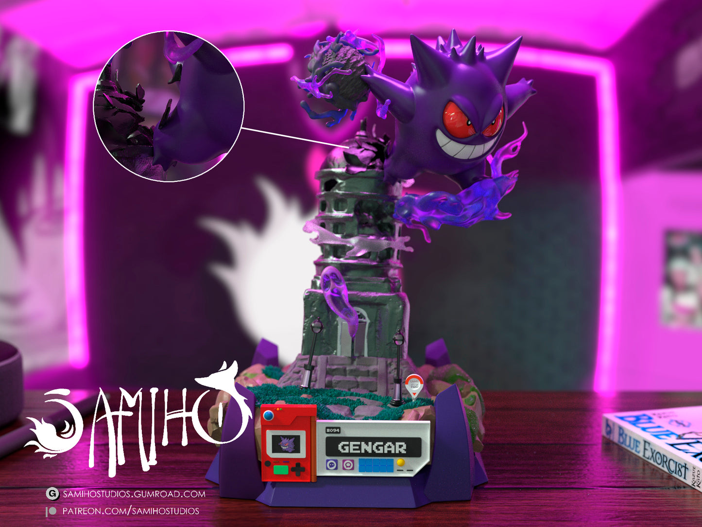 Gengar - Unassembled and Unpainted Garage Kit - Model Designed by Samiho Studios