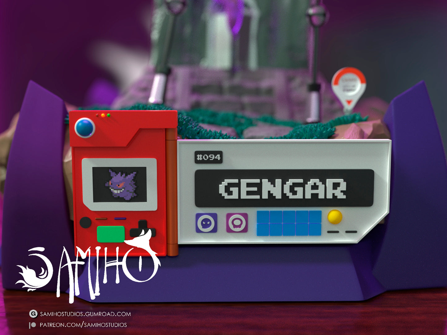 Gengar - Unassembled and Unpainted Garage Kit - Model Designed by Samiho Studios