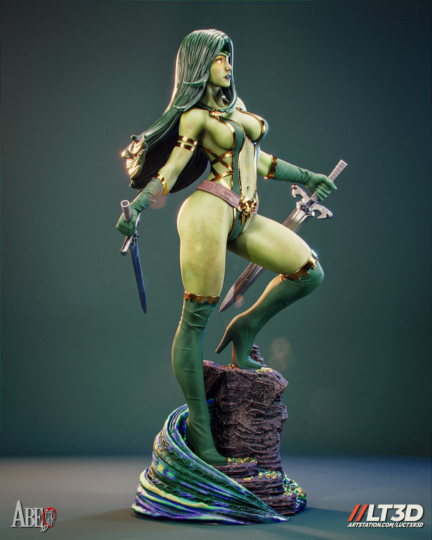 Gamora - Unassembled and Unpainted Garage Kit - Model Designed by Abe3d and LT3D