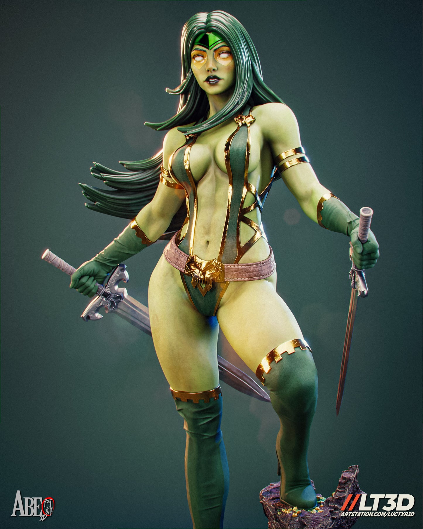 Gamora - Unassembled and Unpainted Garage Kit - Model Designed by Abe3d and LT3D