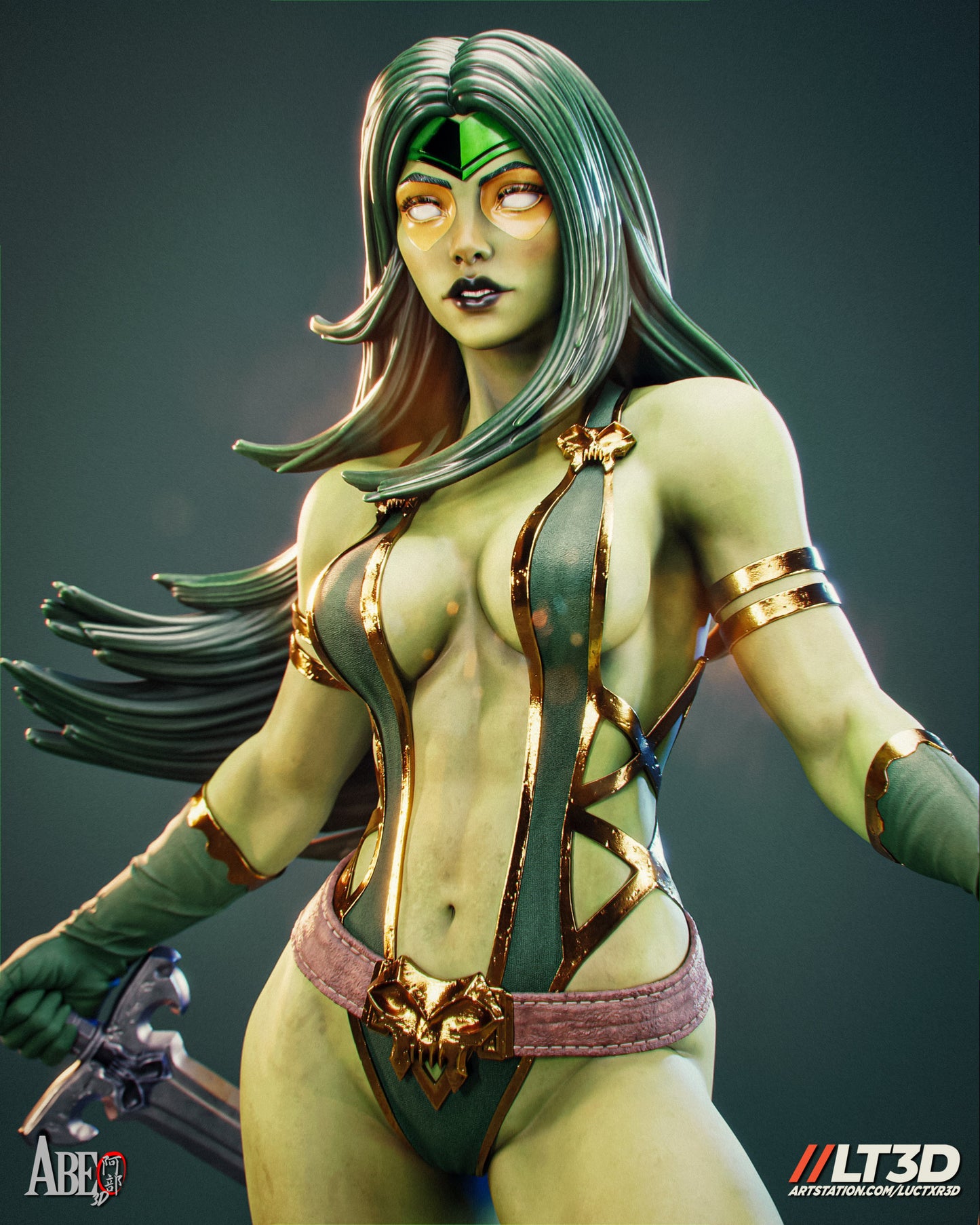 Gamora - Unassembled and Unpainted Garage Kit - Model Designed by Abe3d and LT3D