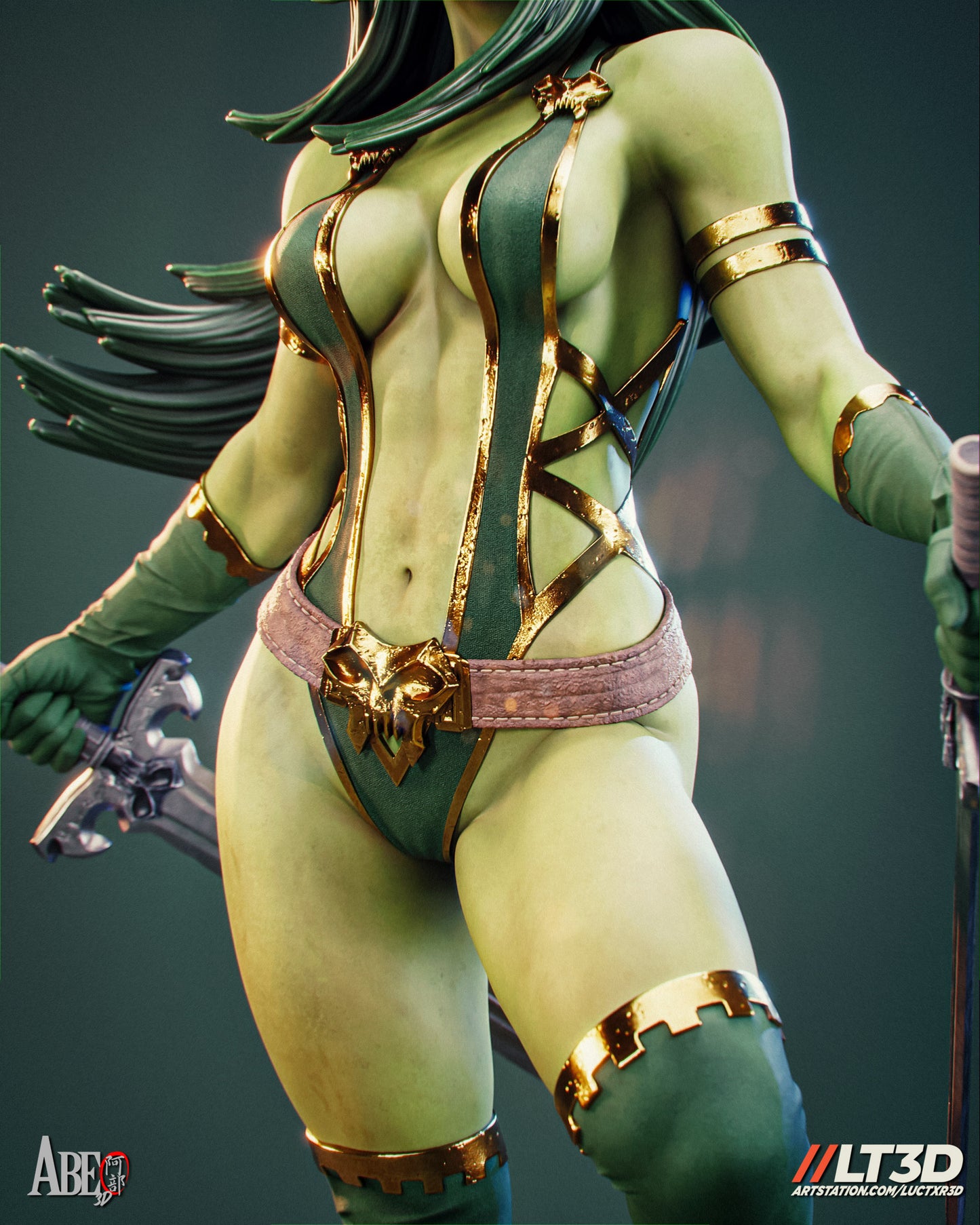 Gamora - Unassembled and Unpainted Garage Kit - Model Designed by Abe3d and LT3D