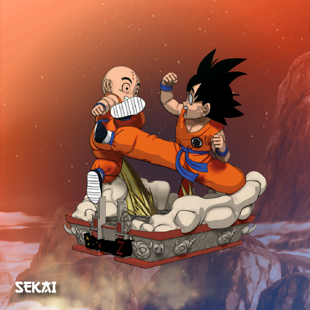 Kid Goku vs Krillin - Unassembled and Unpainted Garage Kit - Model Designed by Sekai3D