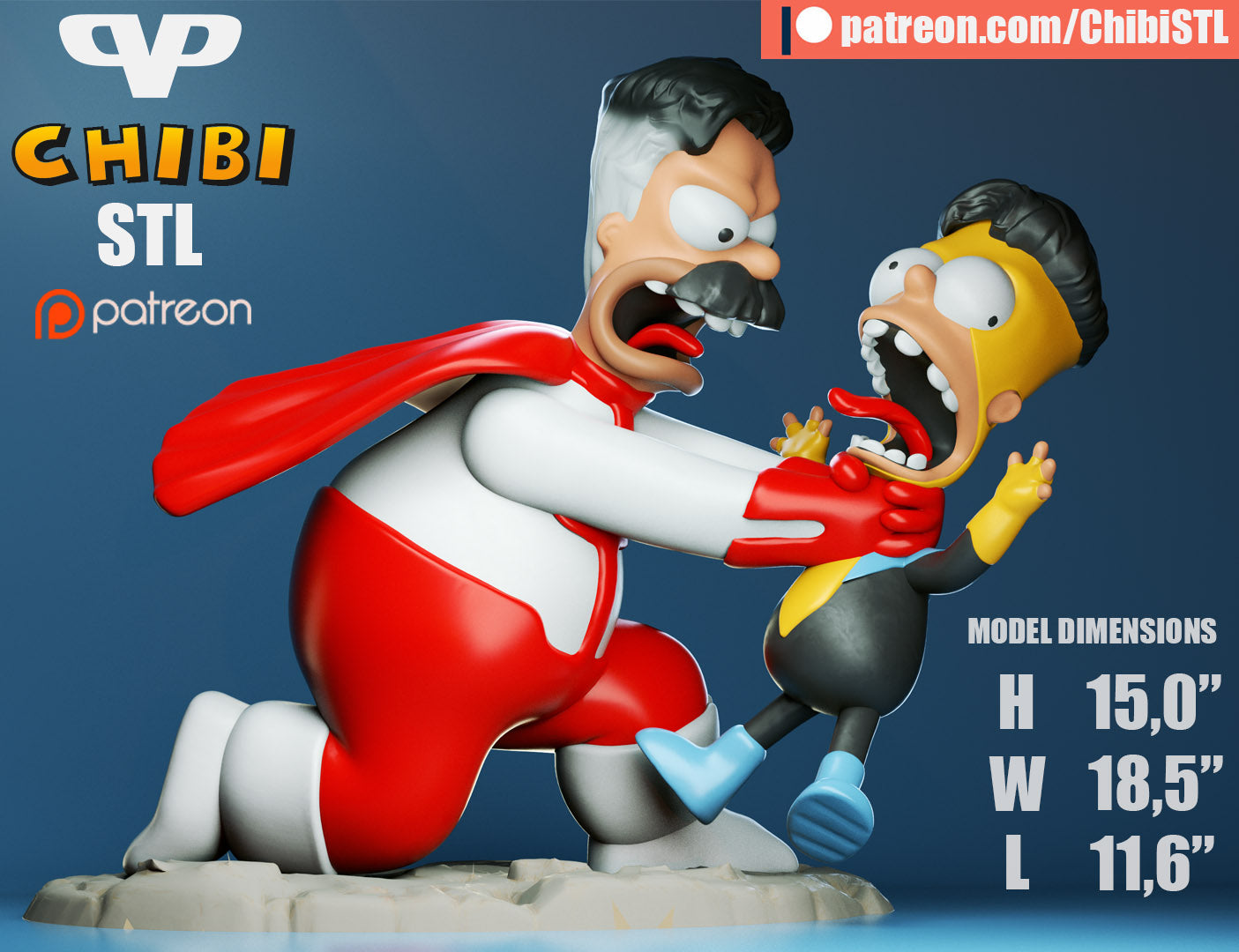 Homni-Man - Unassembled and Unpainted Garage Kit - Model Designed by ChibiSTL