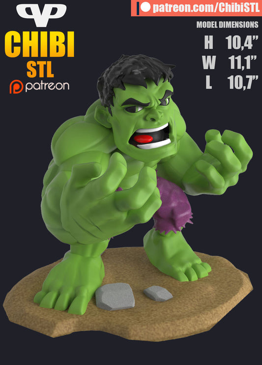Hulk - Unassembled and Unpainted Garage Kit - Model Designed by ChibiSTL