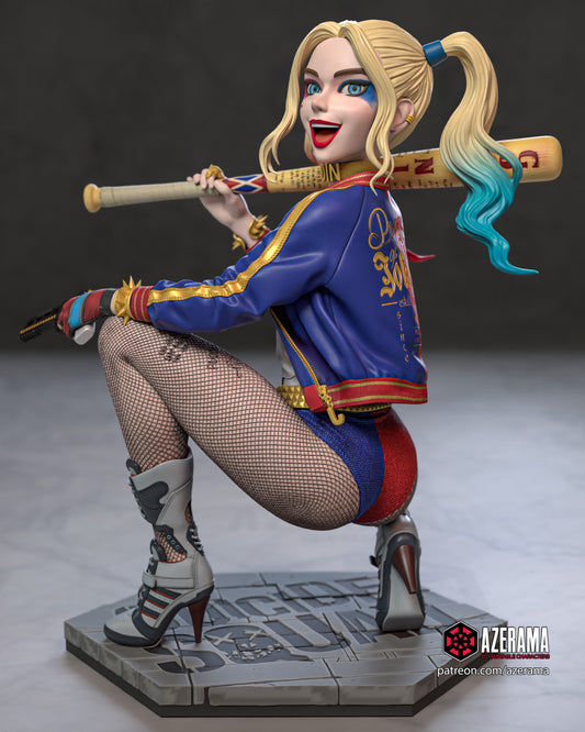 Anime Harley Quinn - Unassembled and Unpainted Garage Kit - Model Designed by Azerama