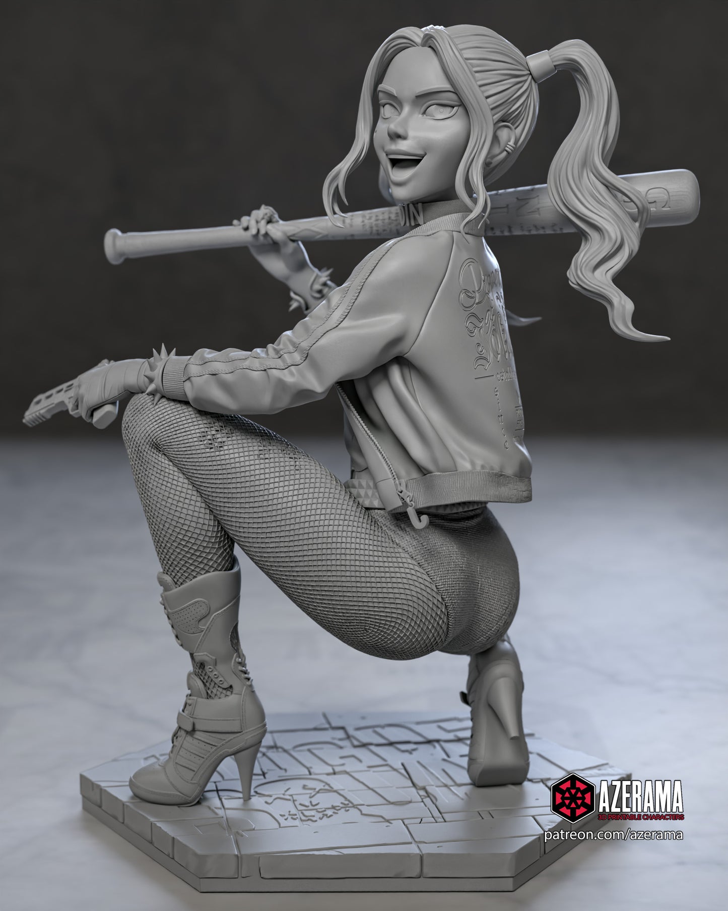 Anime Harley Quinn - Unassembled and Unpainted Garage Kit - Model Designed by Azerama