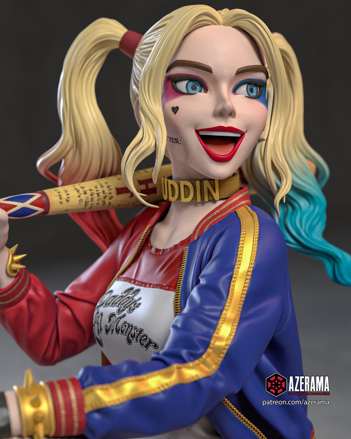 Anime Harley Quinn - Unassembled and Unpainted Garage Kit - Model Designed by Azerama