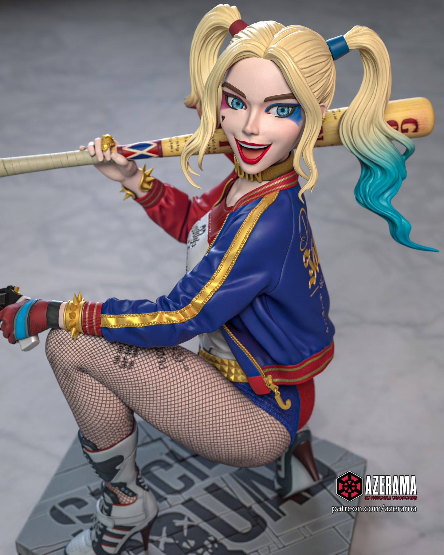 Anime Harley Quinn - Unassembled and Unpainted Garage Kit - Model Designed by Azerama