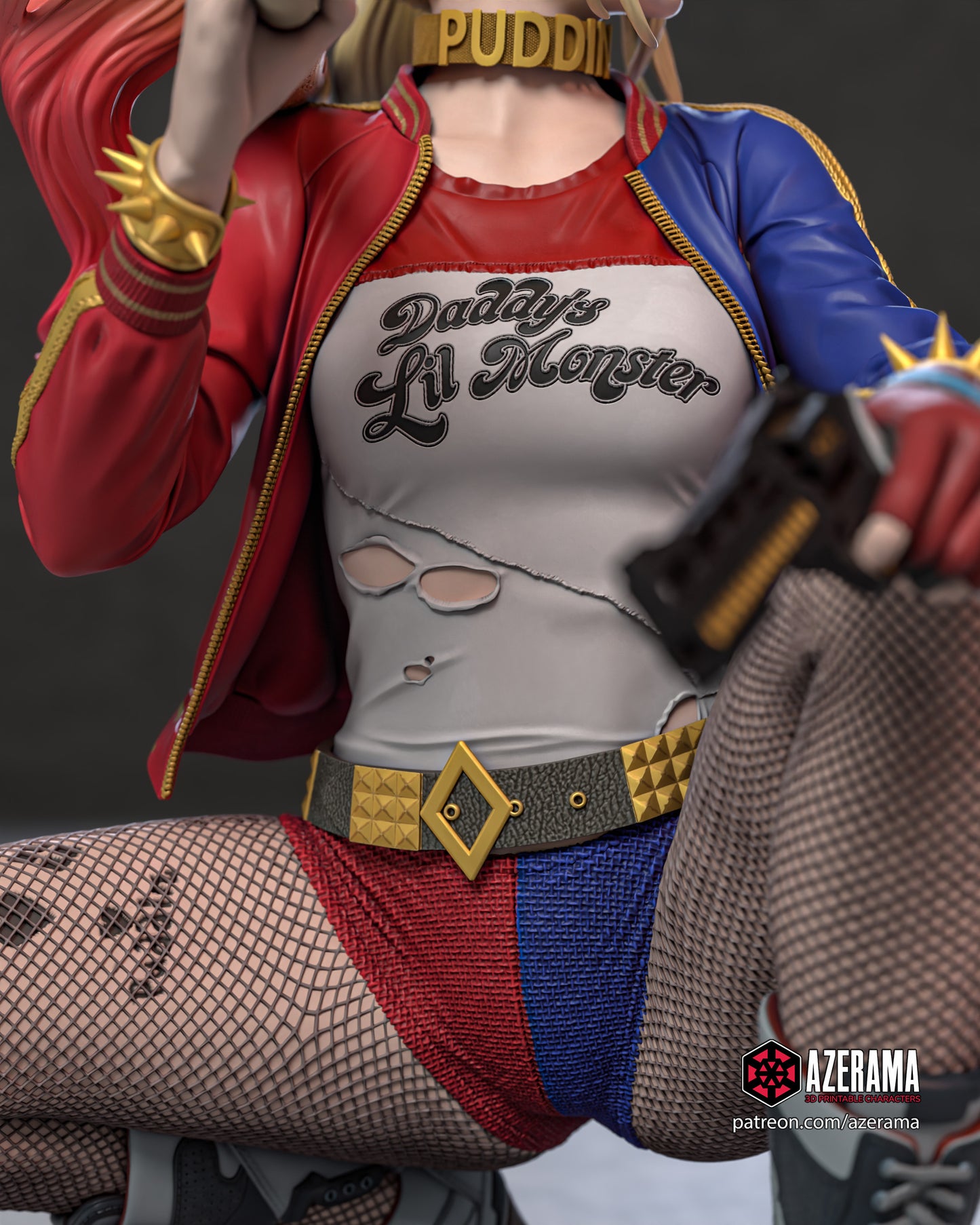 Anime Harley Quinn - Unassembled and Unpainted Garage Kit - Model Designed by Azerama