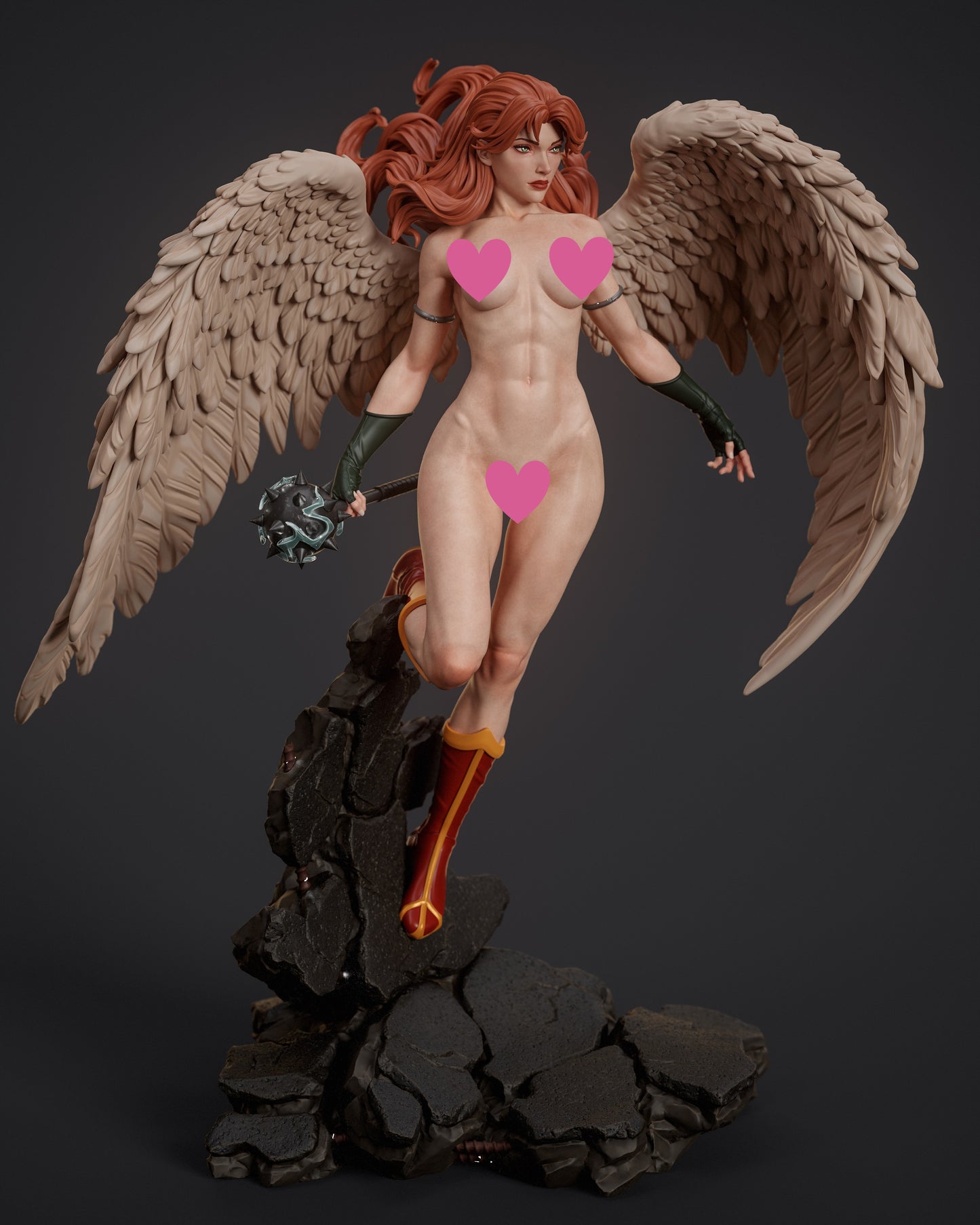 Hawkgirl NSFW - Unassembled and Unpainted Garage Kit - Model Designed by Abe3d/