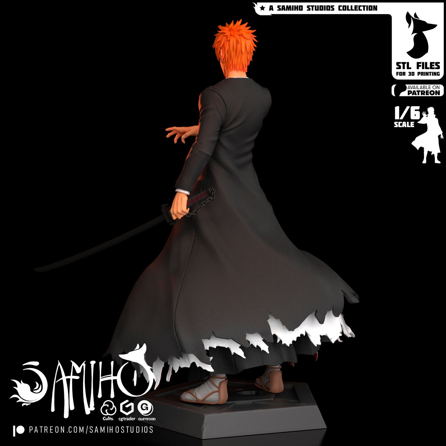 Ichigo/Zangetsu - Unassembled and Unpainted Garage Kit - Model Designed by Samiho Studios
