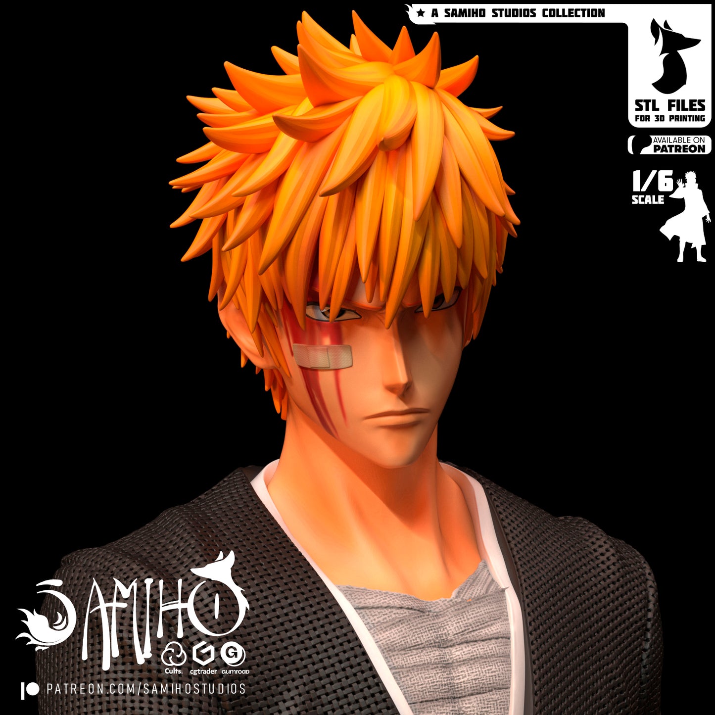 Ichigo/Zangetsu - Unassembled and Unpainted Garage Kit - Model Designed by Samiho Studios