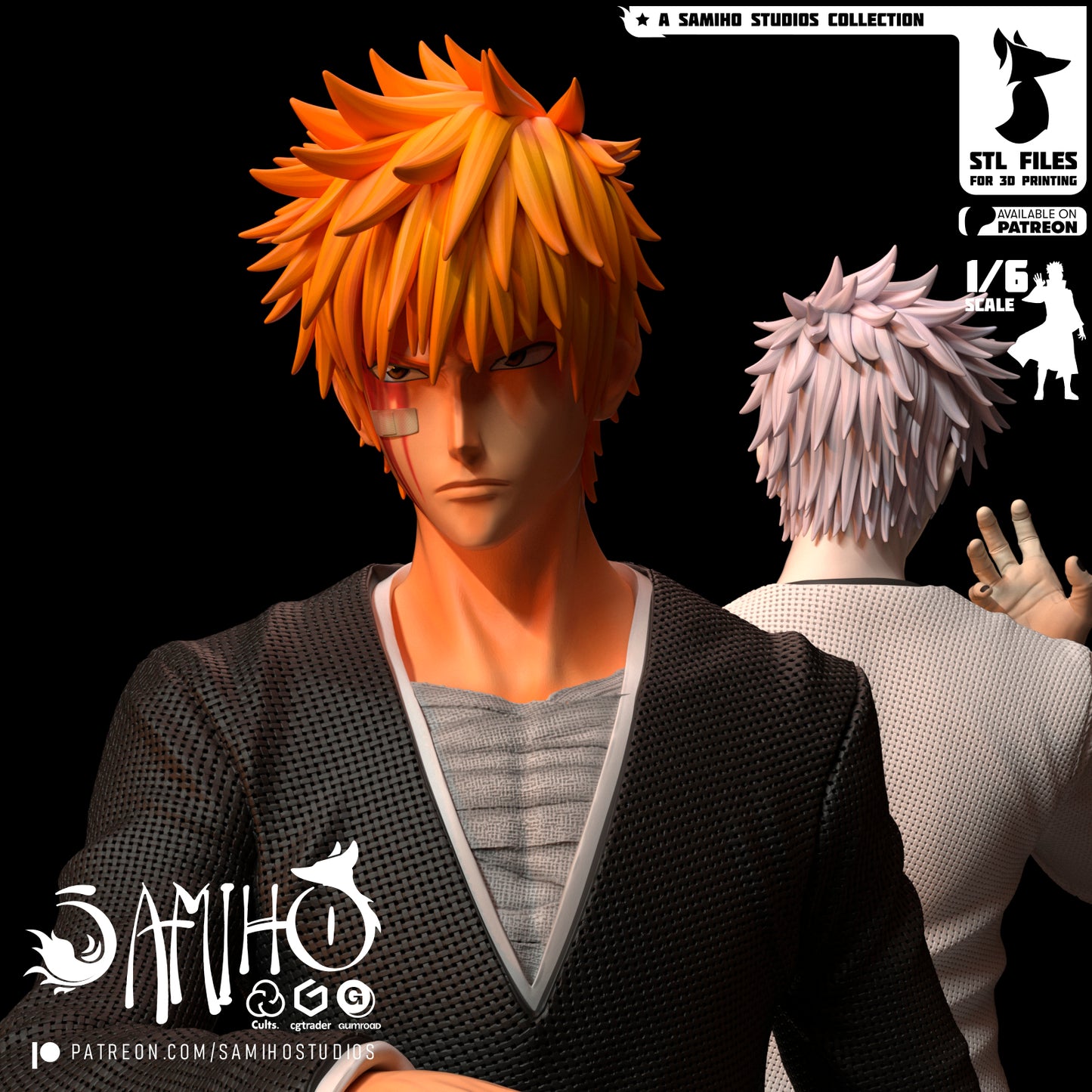 Ichigo/Zangetsu - Unassembled and Unpainted Garage Kit - Model Designed by Samiho Studios