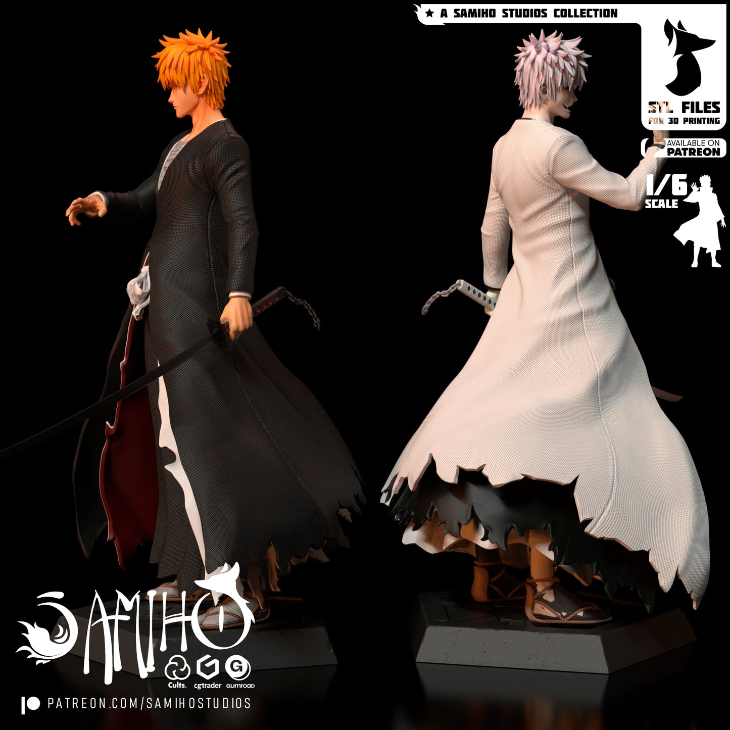 Ichigo/Zangetsu - Unassembled and Unpainted Garage Kit - Model Designed by Samiho Studios