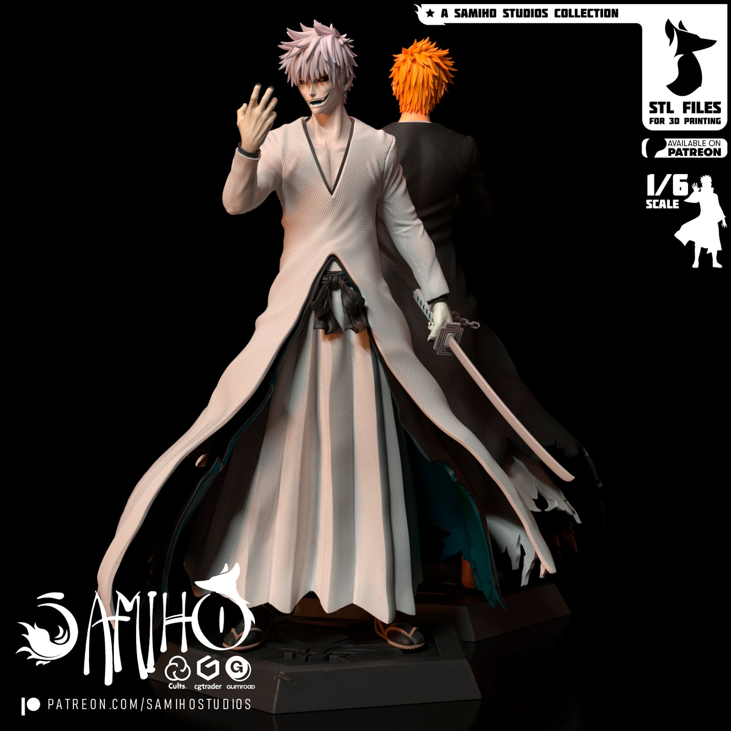 Ichigo/Zangetsu - Unassembled and Unpainted Garage Kit - Model Designed by Samiho Studios