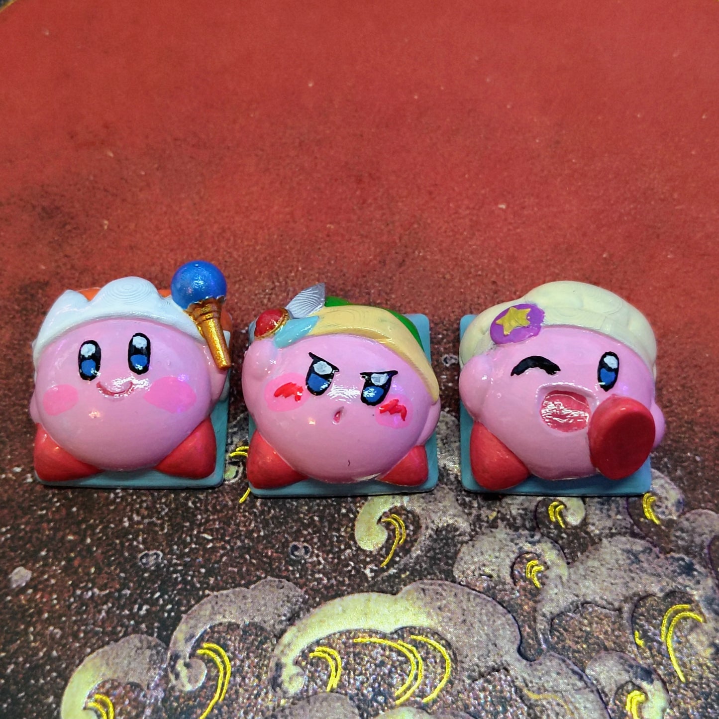 Pink Puffball Keycap Set - 3D Printed and Handpainted - Model by Nomnom Figures