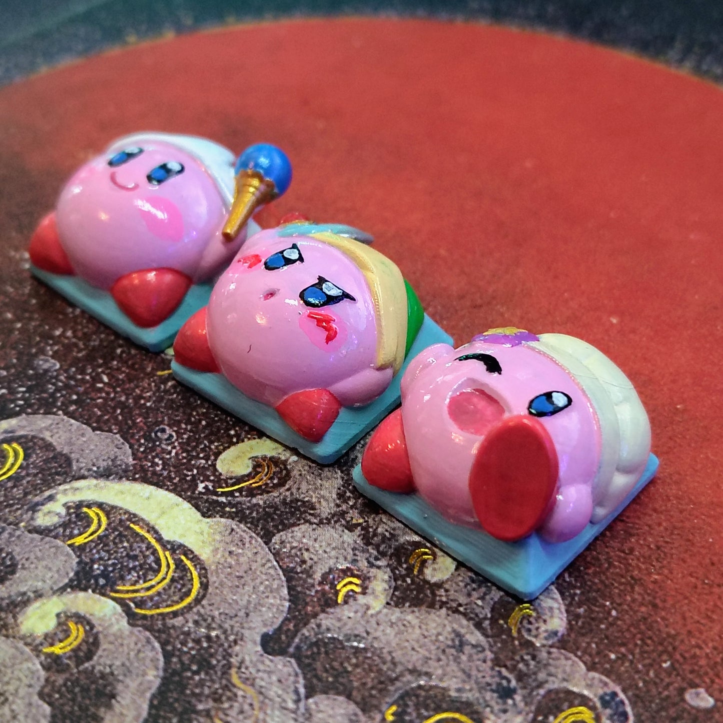 Pink Puffball Keycap Set - 3D Printed and Handpainted - Model by Nomnom Figures