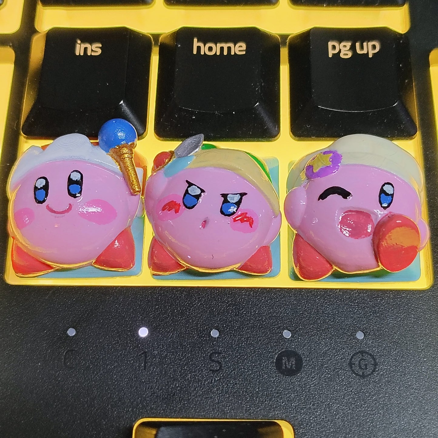 Pink Puffball Keycap Set - 3D Printed and Handpainted - Model by Nomnom Figures
