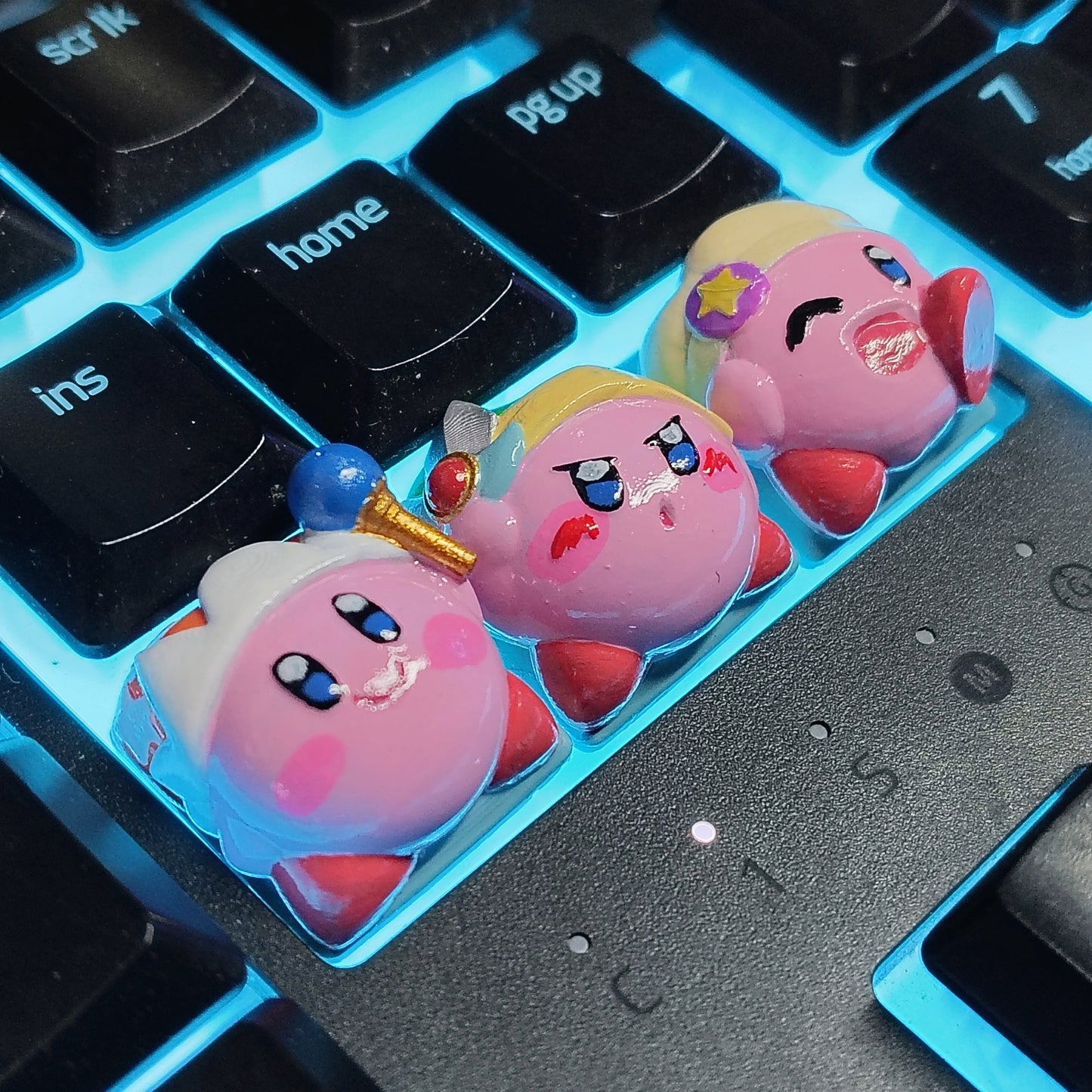 Pink Puffball Keycap Set - 3D Printed and Handpainted - Model by Nomnom Figures