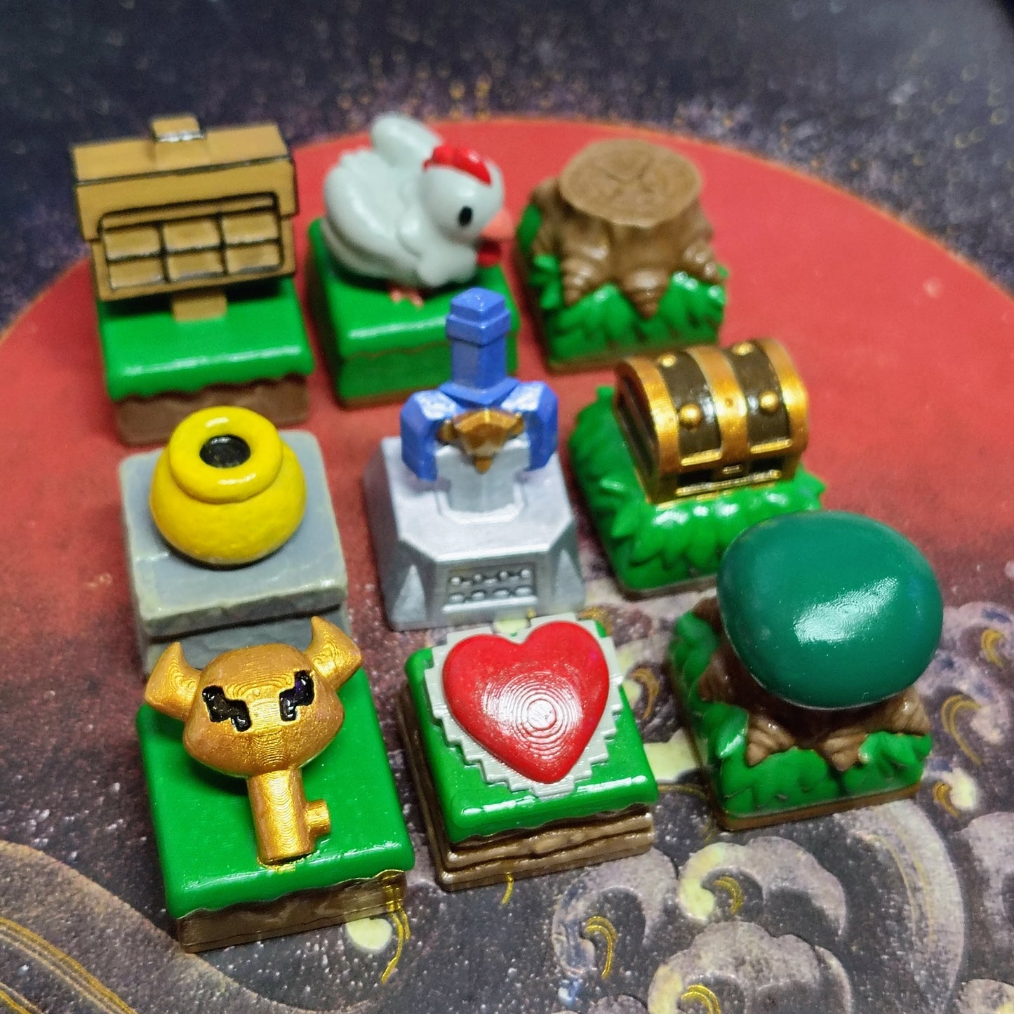 Link to the Past Keycap Set - 3D Printed and Handpainted - Models by Nomnom Figure