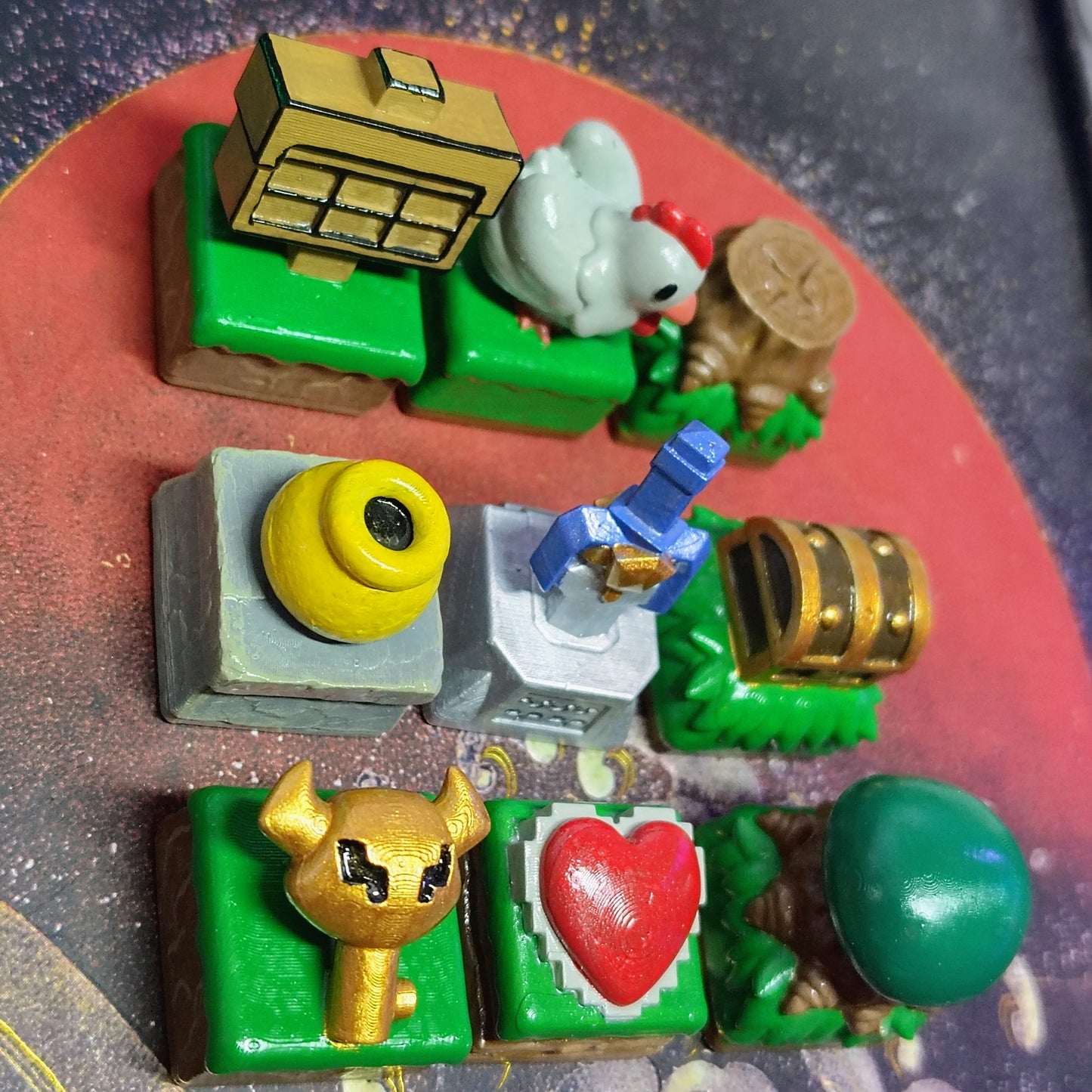 Link to the Past Keycap Set - 3D Printed and Handpainted - Models by Nomnom Figure