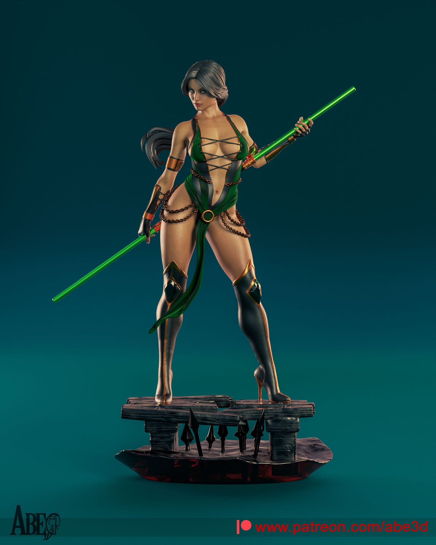 Jade (VARIANT FACE INCLUDED) - Unassembled and Unpainted Garage Kit - Model Designed by Abe3d