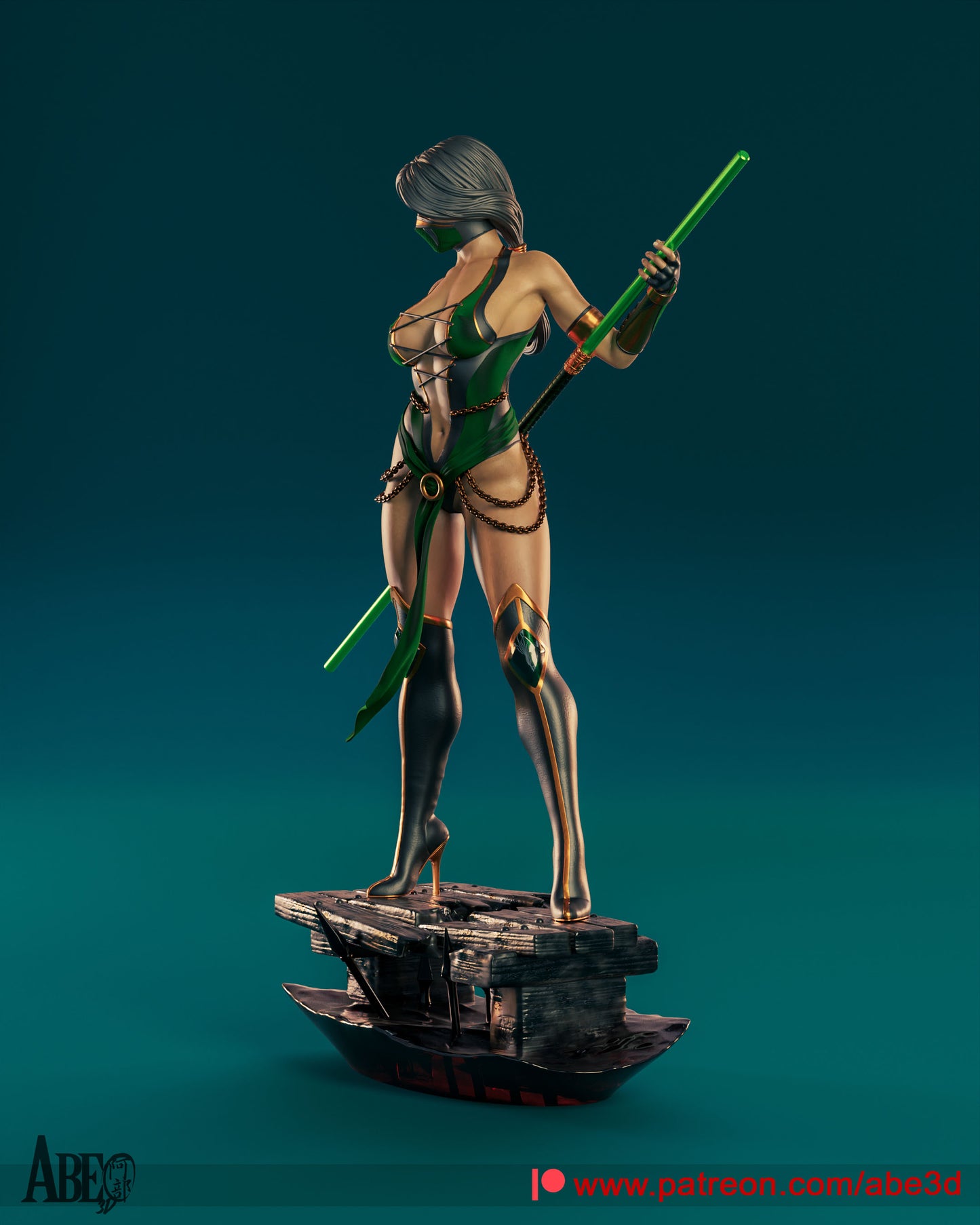 Jade (VARIANT FACE INCLUDED) - Unassembled and Unpainted Garage Kit - Model Designed by Abe3d