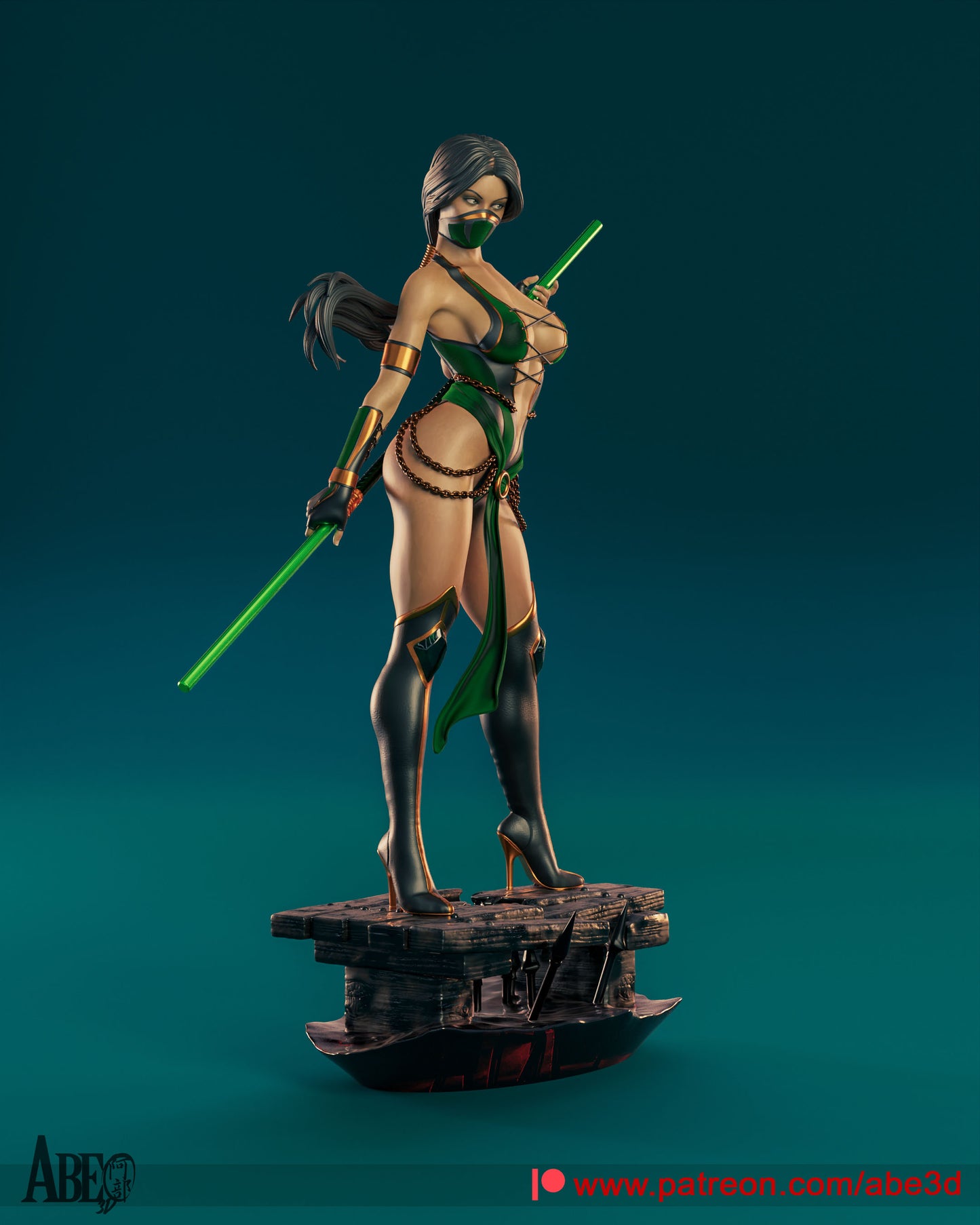 Jade (VARIANT FACE INCLUDED) - Unassembled and Unpainted Garage Kit - Model Designed by Abe3d