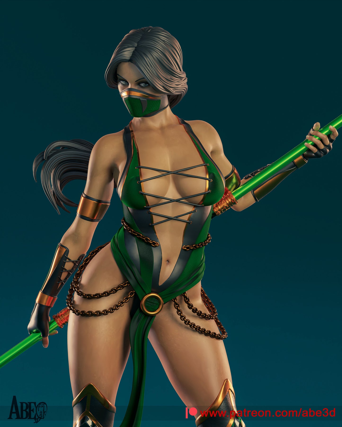 Jade (VARIANT FACE INCLUDED) - Unassembled and Unpainted Garage Kit - Model Designed by Abe3d