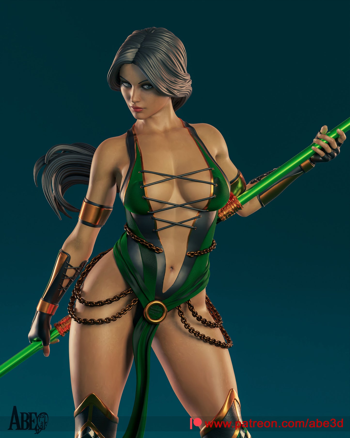 Jade (VARIANT FACE INCLUDED) - Unassembled and Unpainted Garage Kit - Model Designed by Abe3d