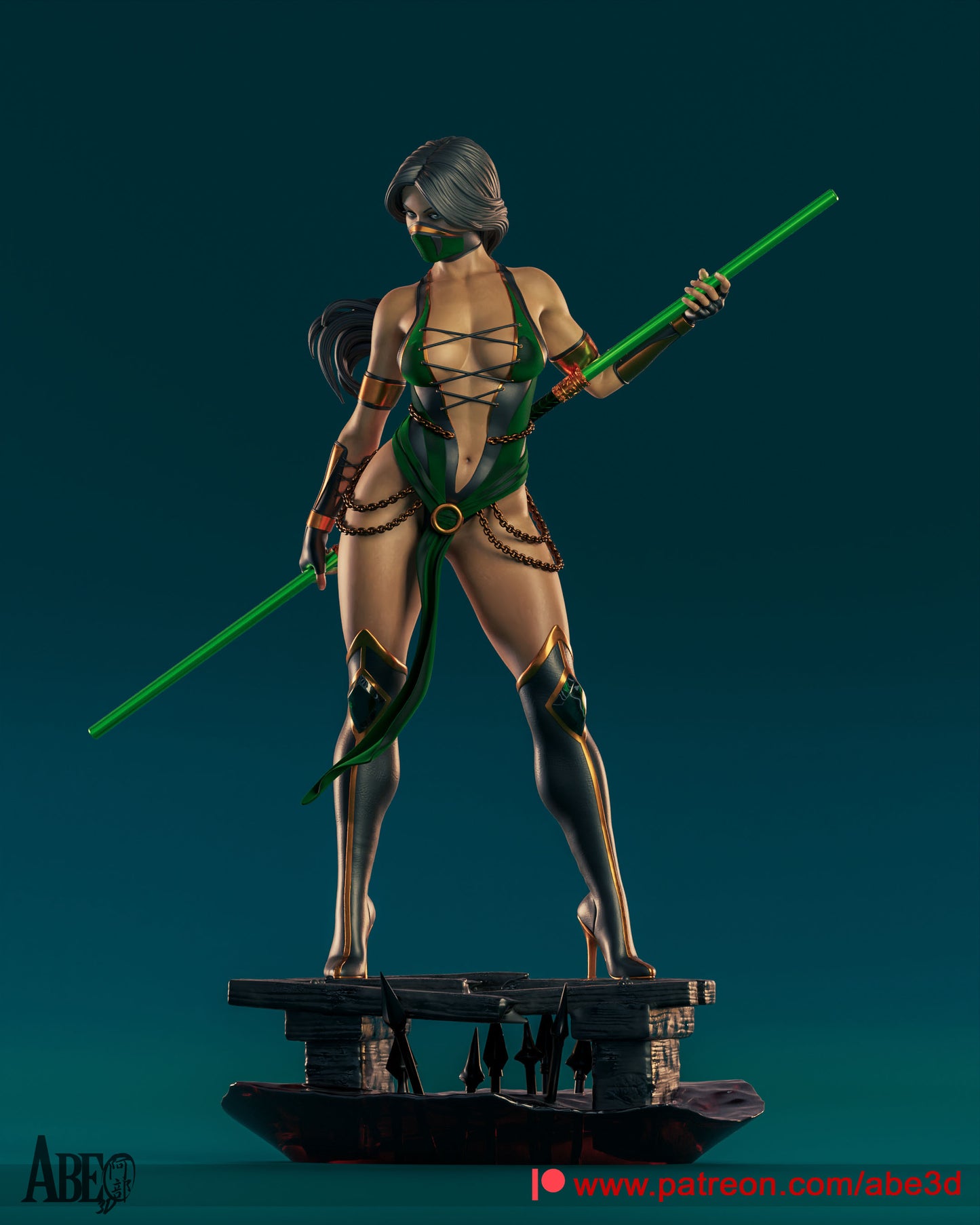 Jade (VARIANT FACE INCLUDED) - Unassembled and Unpainted Garage Kit - Model Designed by Abe3d