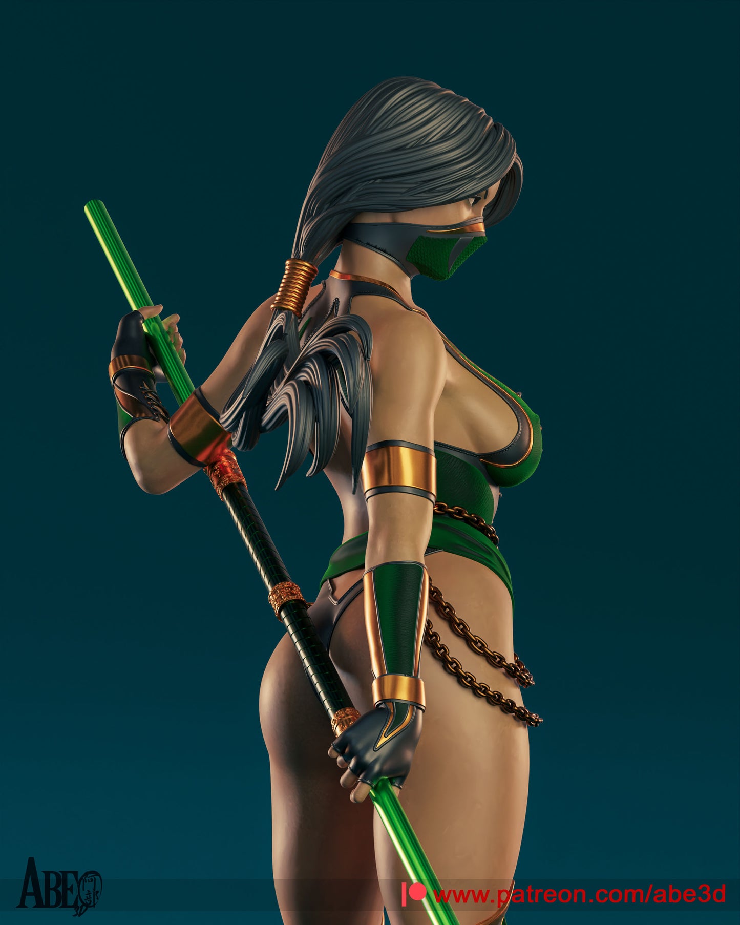 Jade (VARIANT FACE INCLUDED) - Unassembled and Unpainted Garage Kit - Model Designed by Abe3d