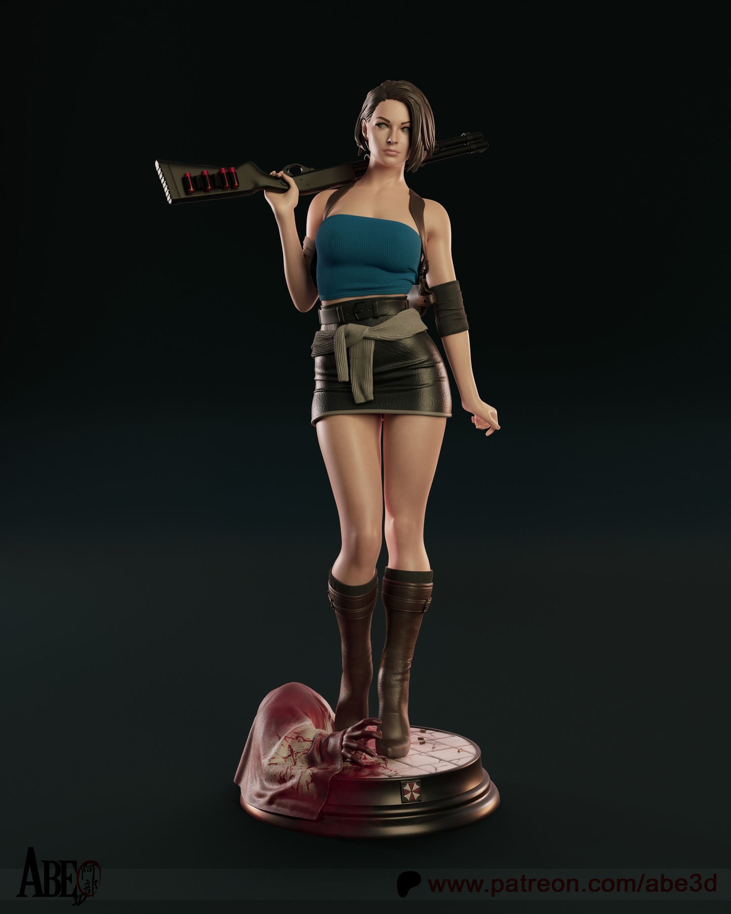 Jill - Unassembled and Unpainted Garage Kit - Model Designed by Abe3d (VARIANT PARTS INCLUDED