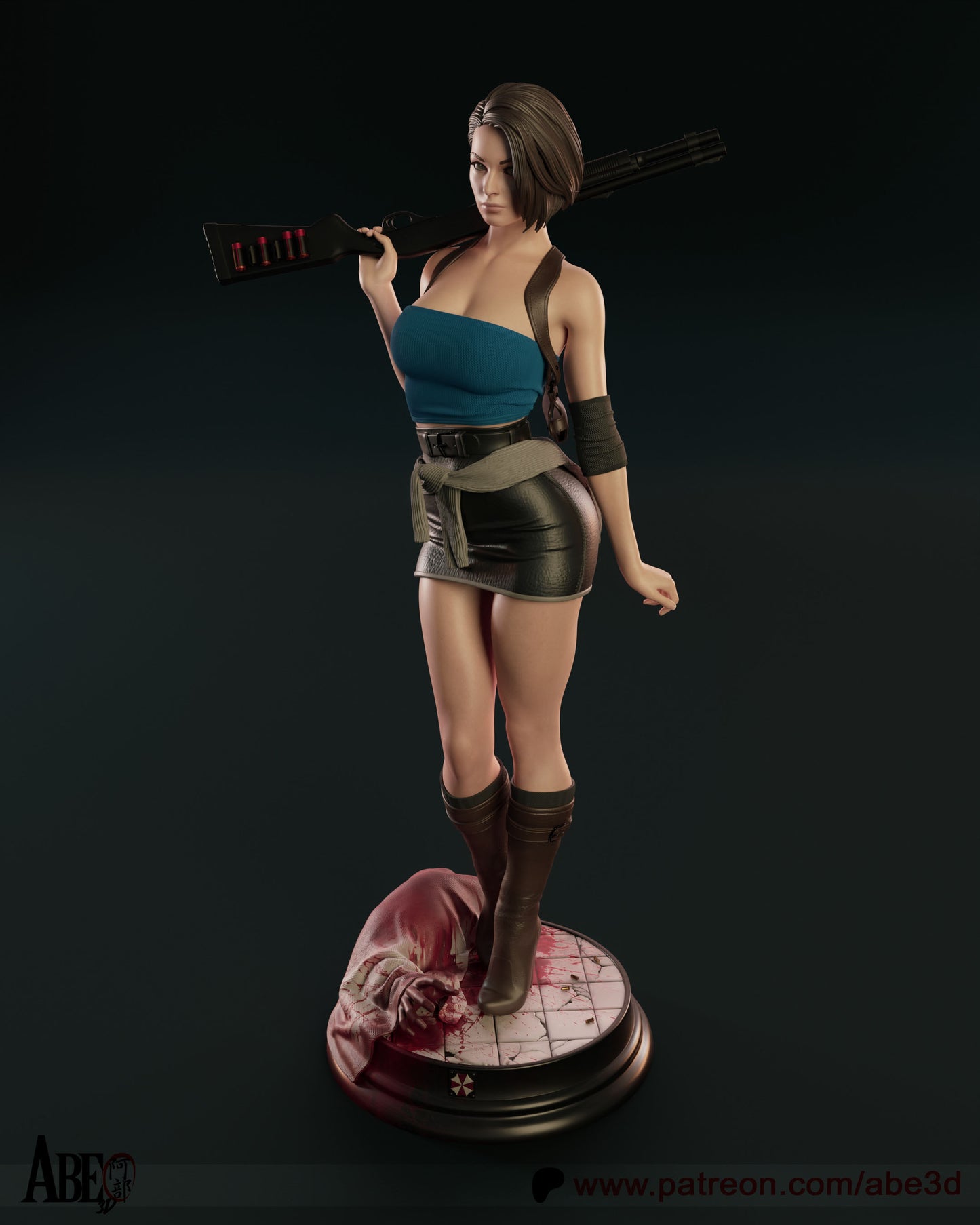 Jill - Unassembled and Unpainted Garage Kit - Model Designed by Abe3d (VARIANT PARTS INCLUDED