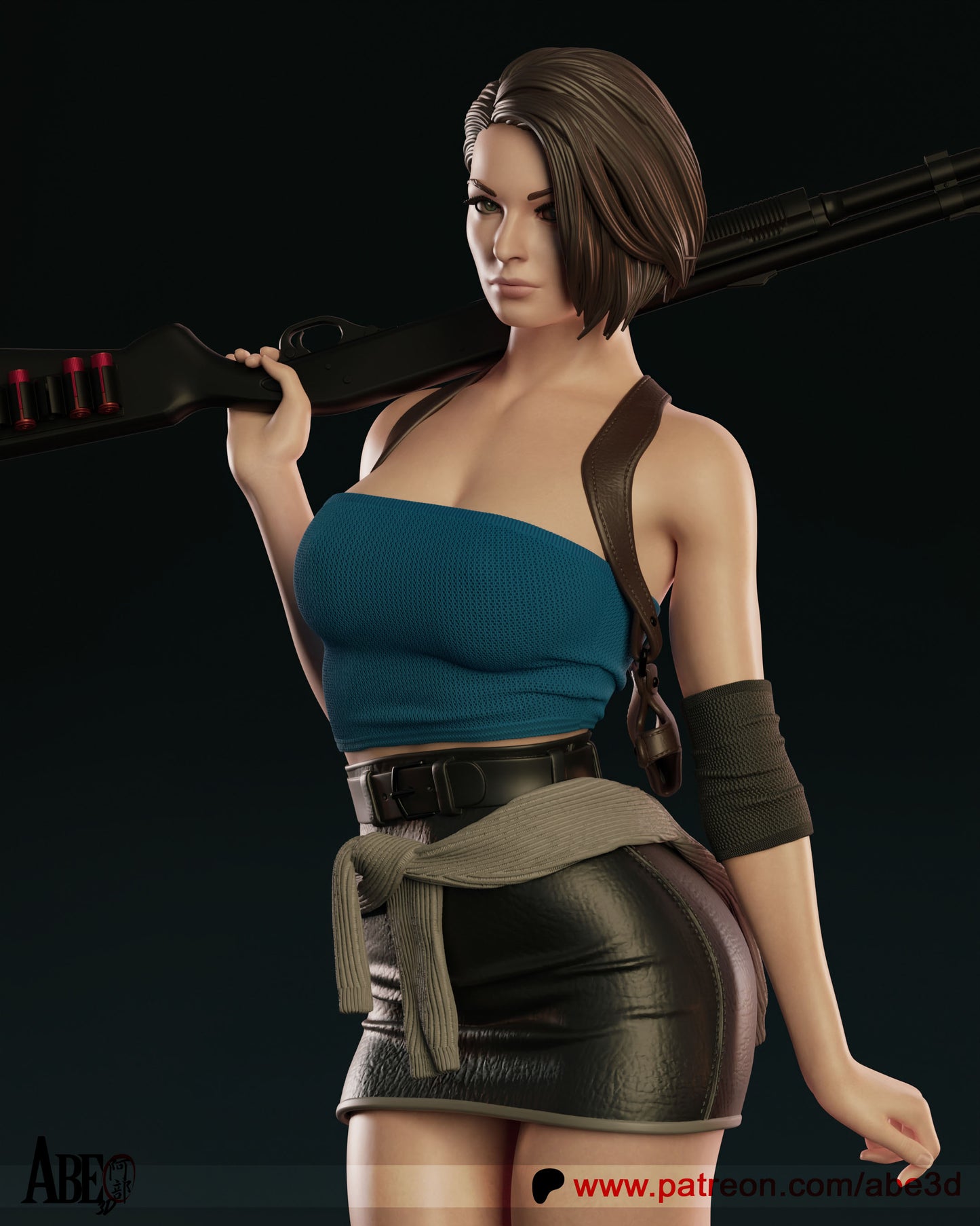 Jill - Unassembled and Unpainted Garage Kit - Model Designed by Abe3d (VARIANT PARTS INCLUDED