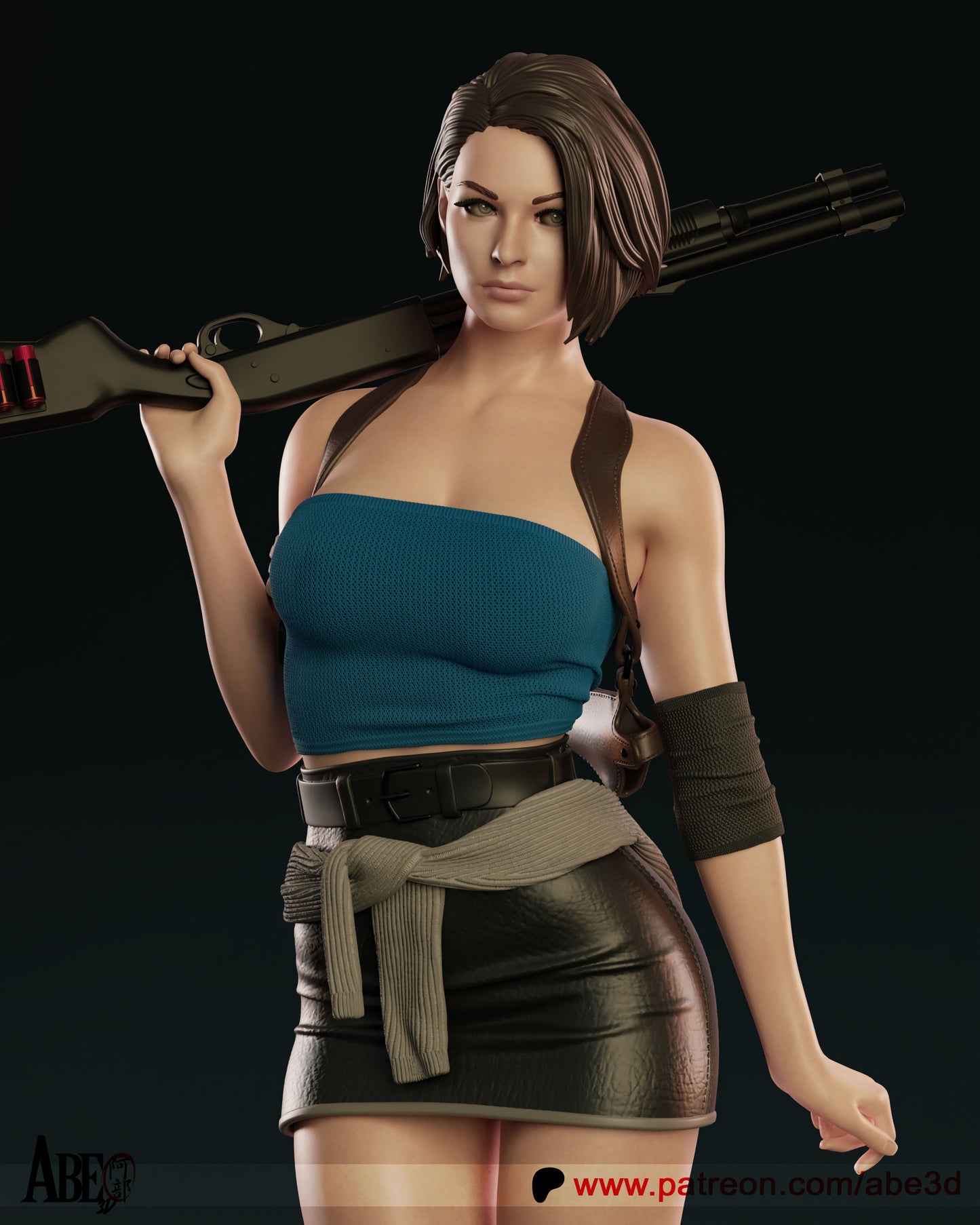 Jill - Unassembled and Unpainted Garage Kit - Model Designed by Abe3d (VARIANT PARTS INCLUDED