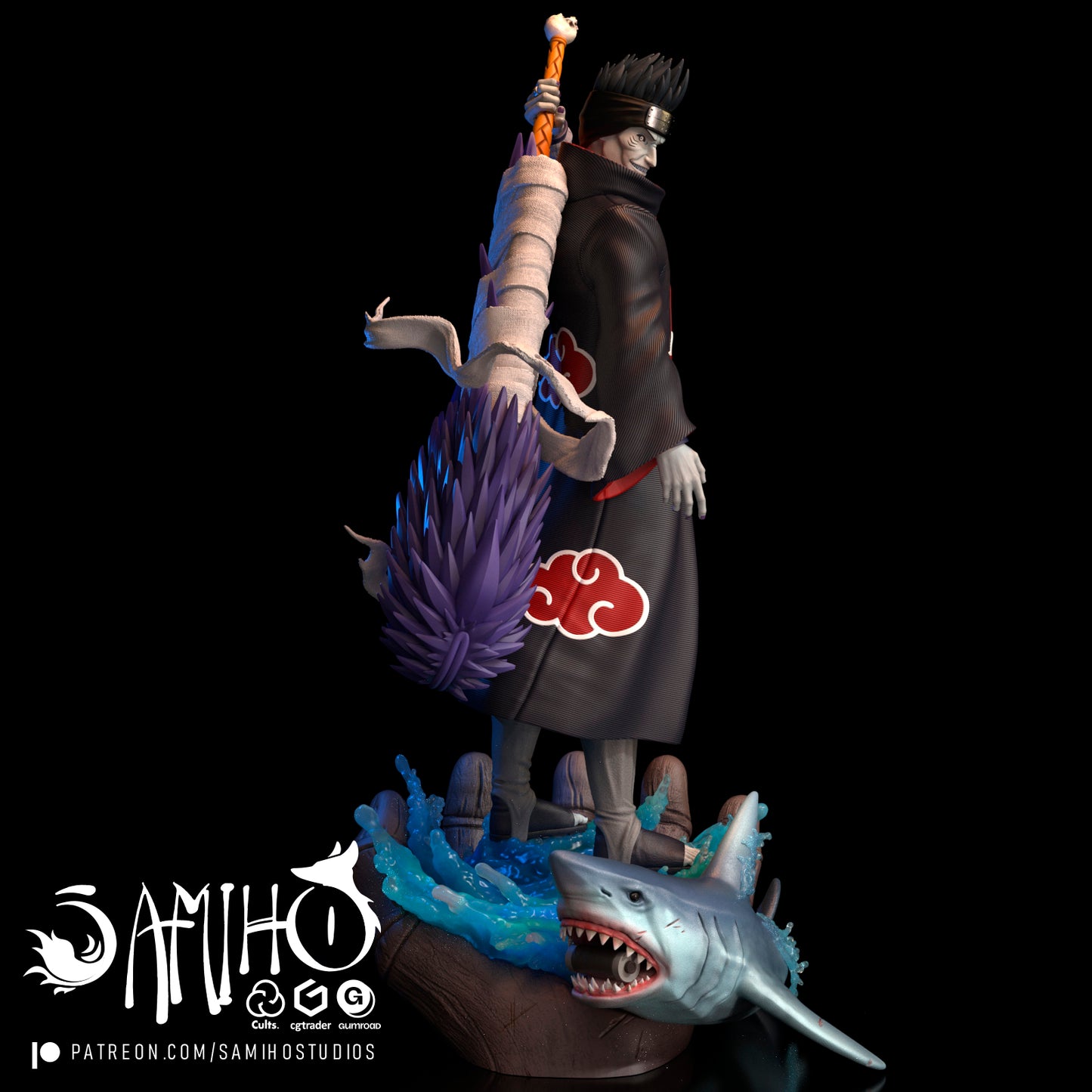 Kisame - Unassembled and Unpainted Garage Kit - Model Designed by Samiho Studios