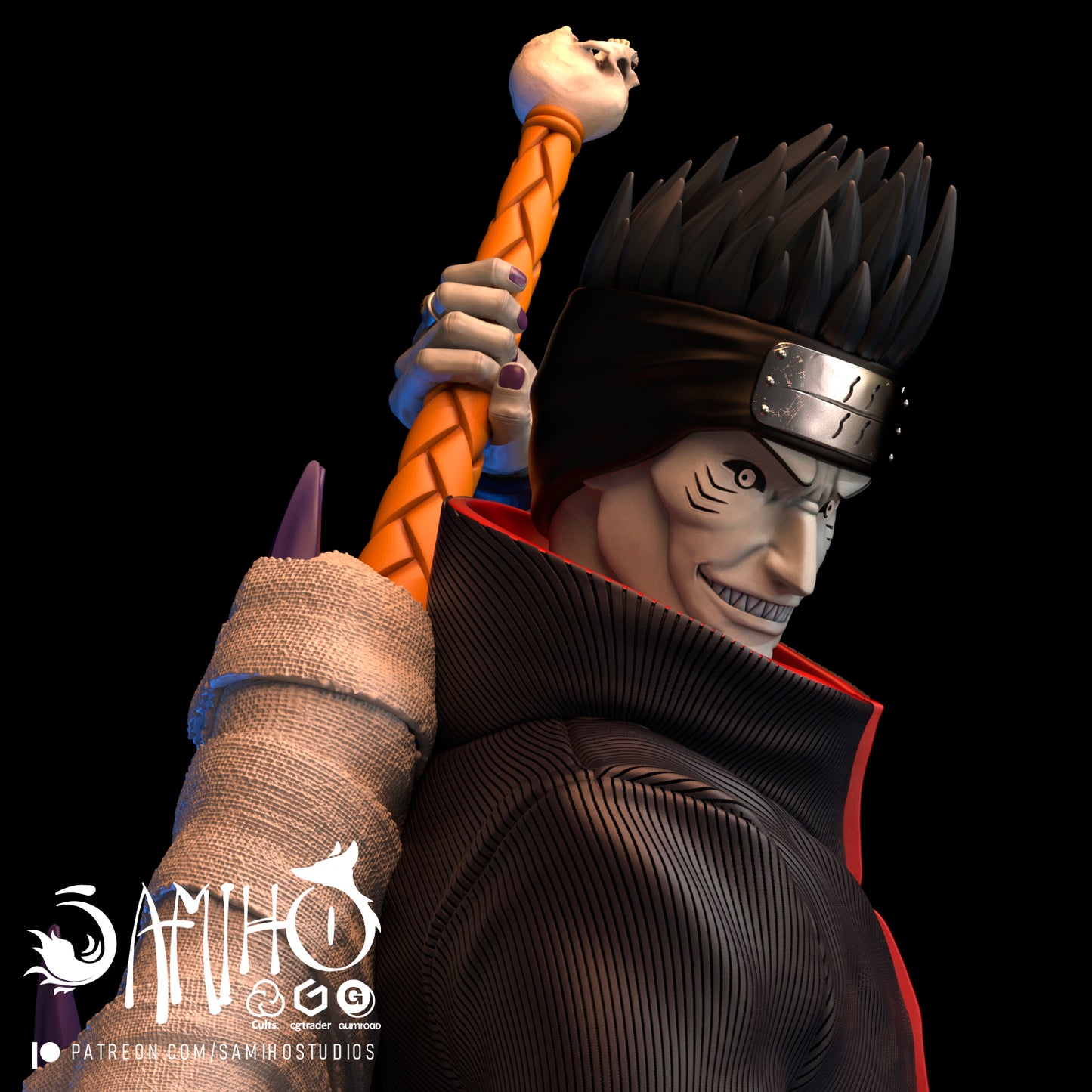 Kisame - Unassembled and Unpainted Garage Kit - Model Designed by Samiho Studios