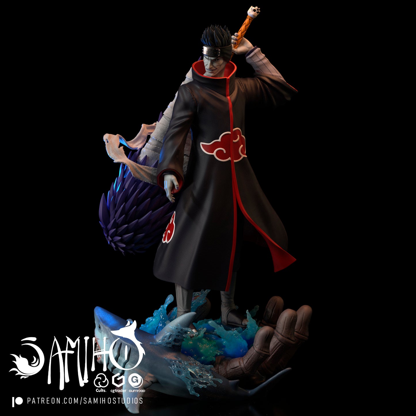 Kisame - Unassembled and Unpainted Garage Kit - Model Designed by Samiho Studios